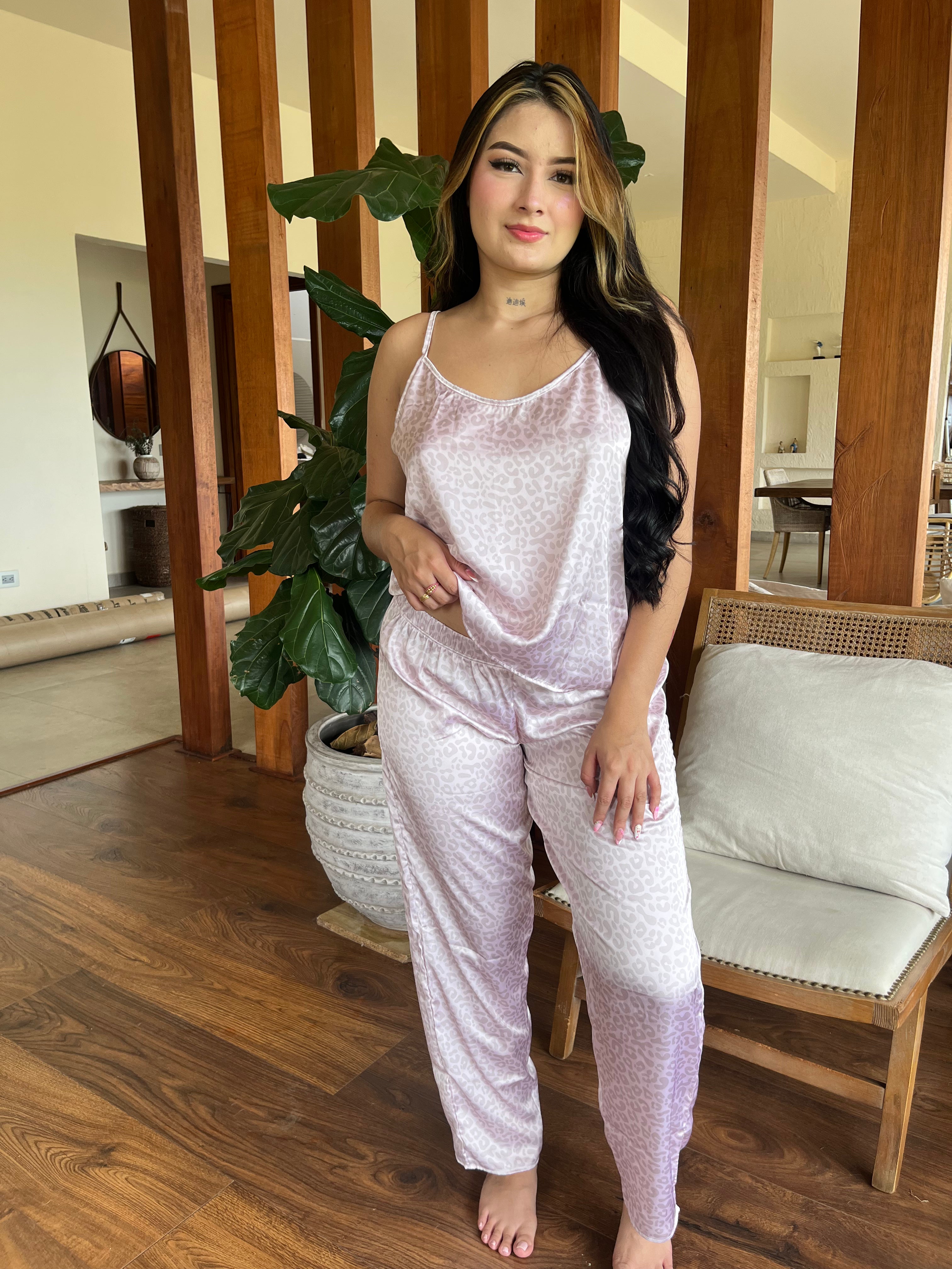 Pijama pantalon satinn