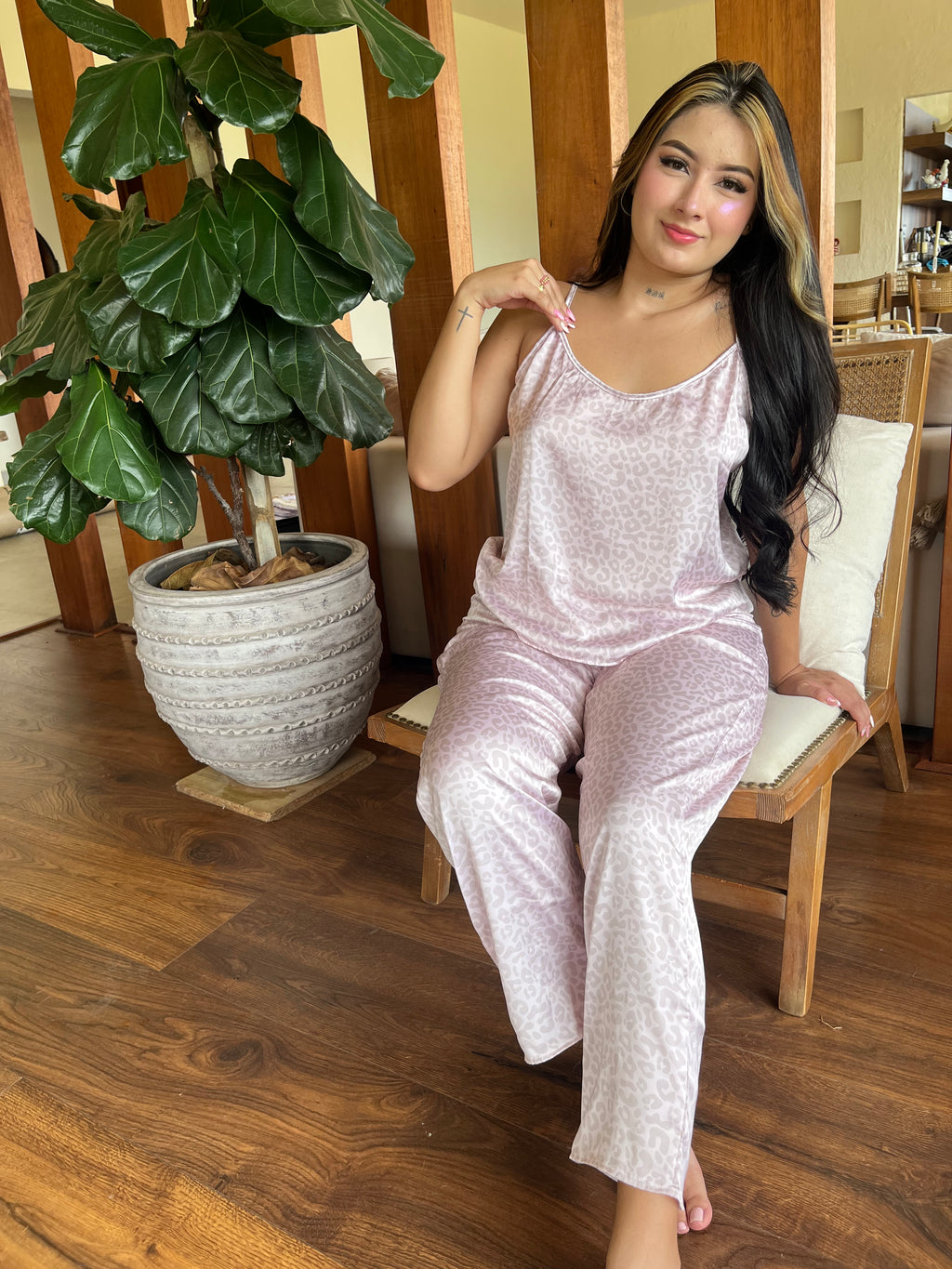 Pijama pantalon satinn