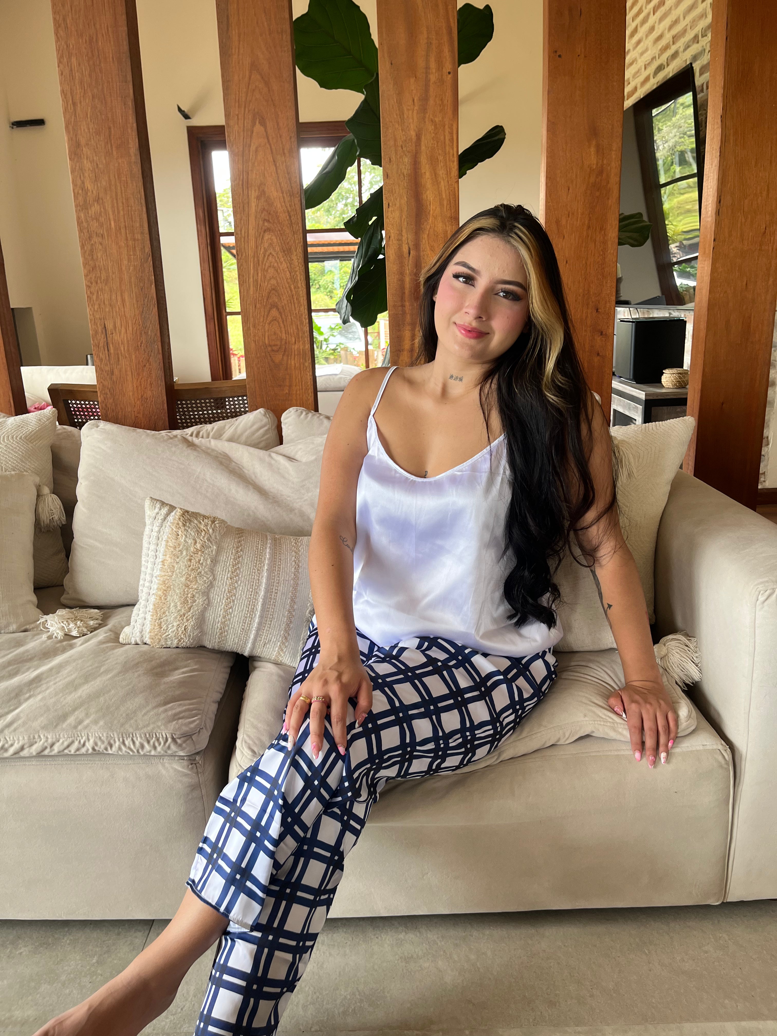 Pijama pantalon satinn